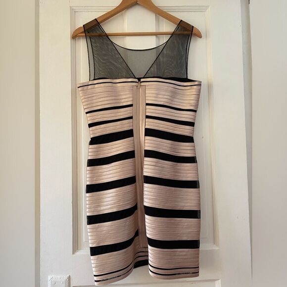 NWT BCBGMAXAZRIA Champagne Cocktail Ribbon Dress - Picture 5 of 16
